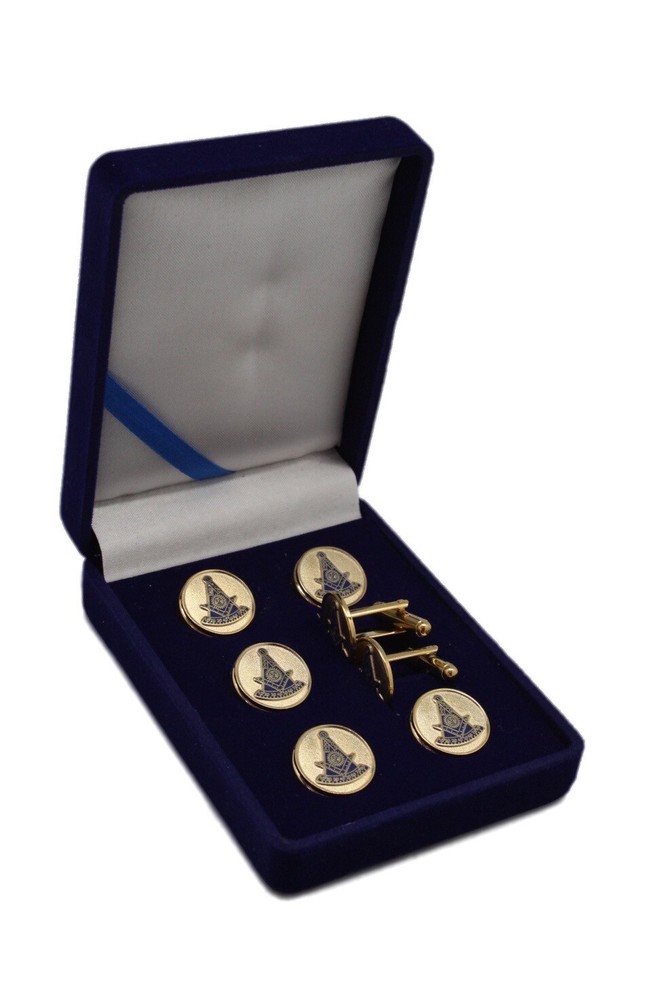 Past Master AF&AM W Square Masonic Studs Suit & Tux Set