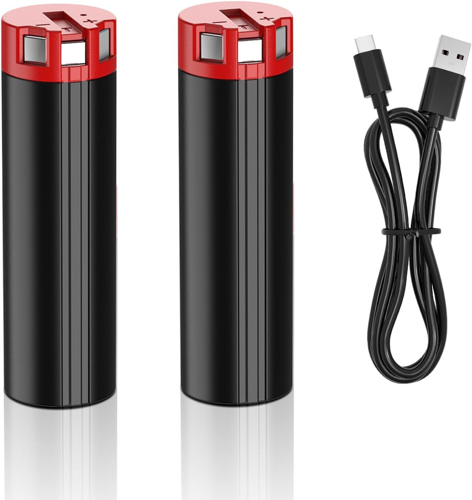 2 Pack 4V 3.5Ah Red Lithium USB Battery Replacement for Milwaukee Headlamp/Flash
