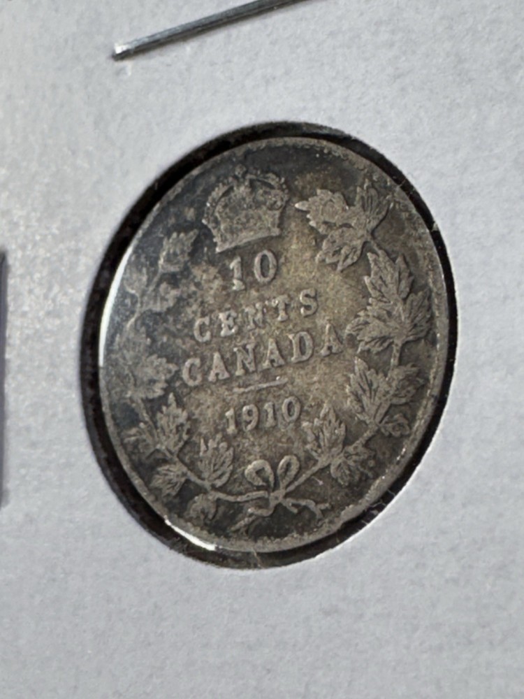 1910 Canada 10 Cents Silver Coin
