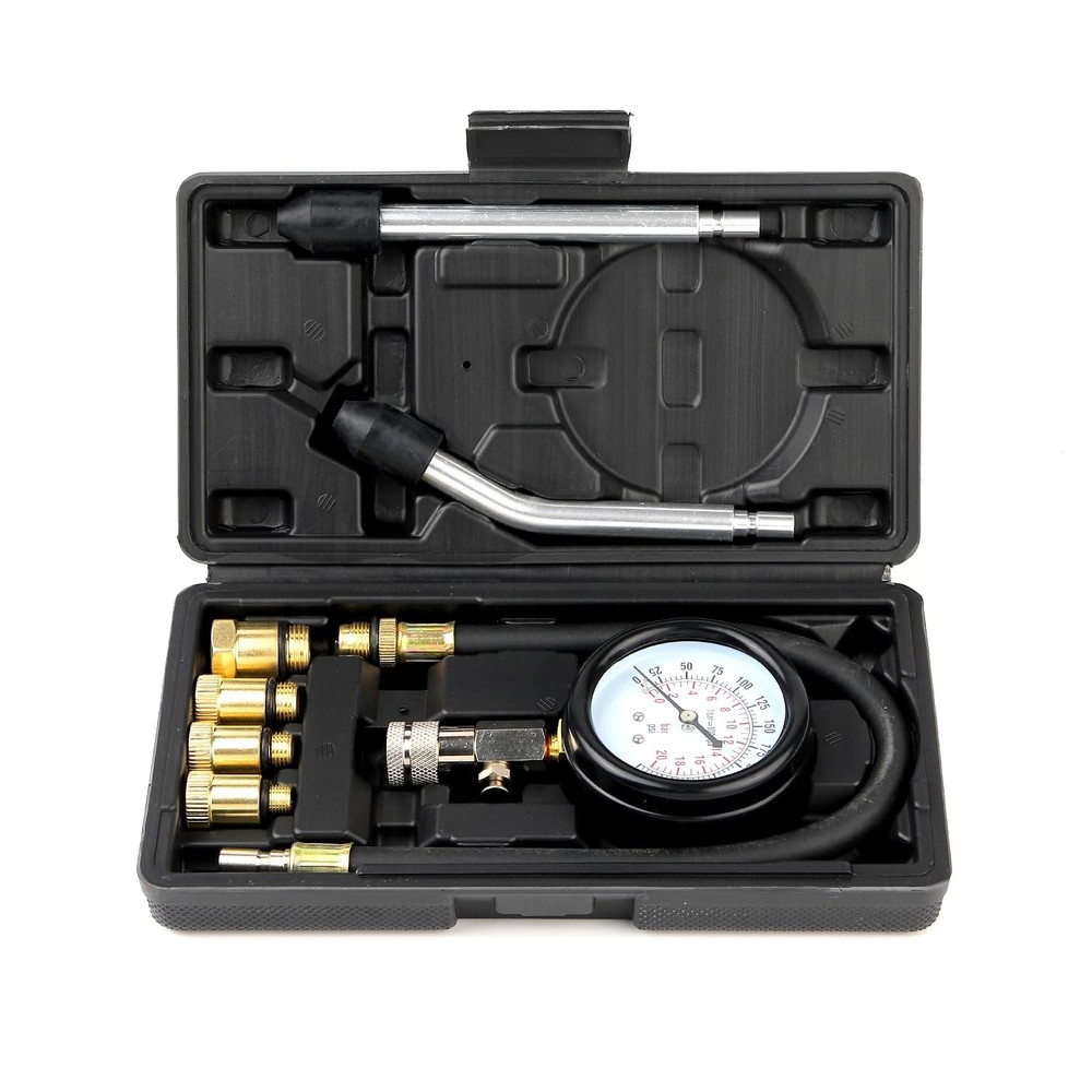 Compression Tester, 8pcs Engine Tester kit Professional 8pc-black