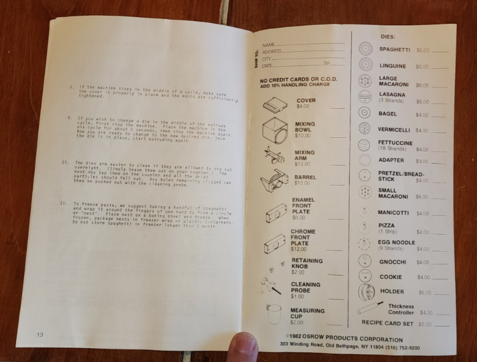 Osrow X1000 Pasta Maker Mixing Bowl