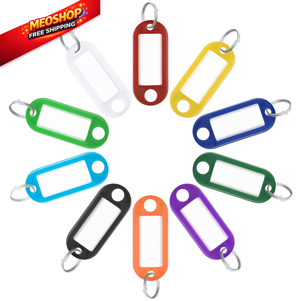 Uniclife 40 Pack Tough Plastic Key Tags with Split Ring 40 Pack, Multicolored