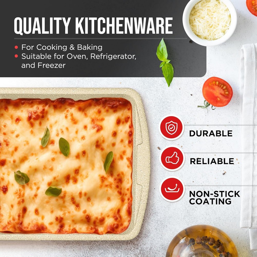 Baking Pan Set of 6 - Stackable, non-stick baking pans for home cooking