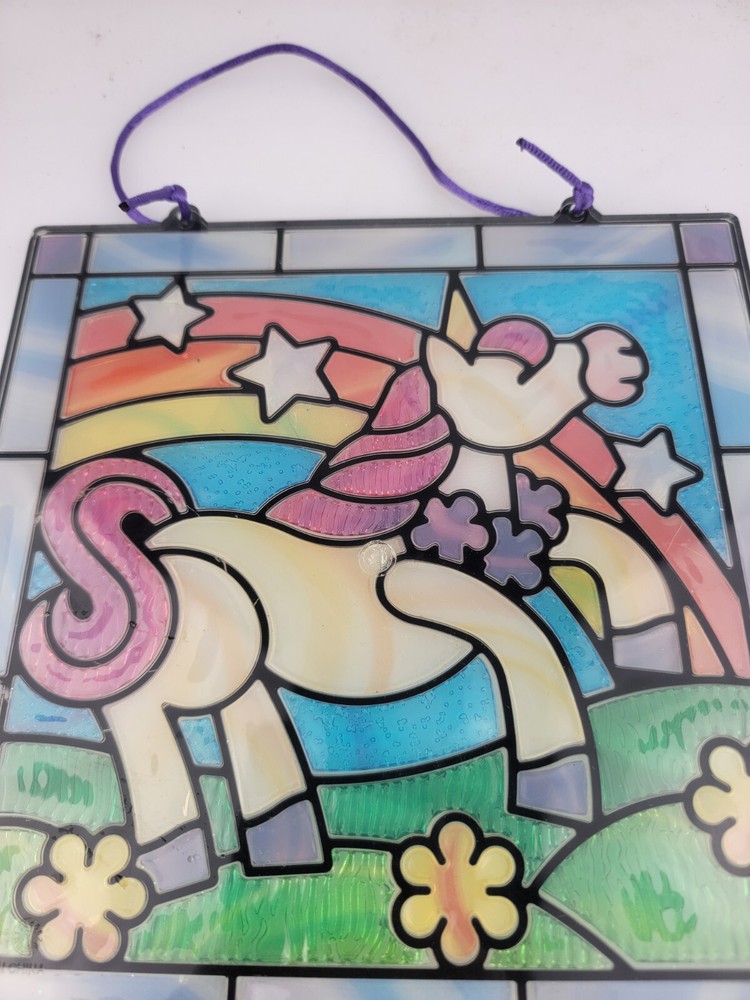 Suncatcher Unicorn Rainbow Flower Star Home Decor Plastic Panel