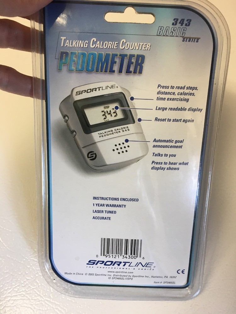 2003 Sportline Talking Calorie Counter Pedometer Model 343 Basic Series NEW
