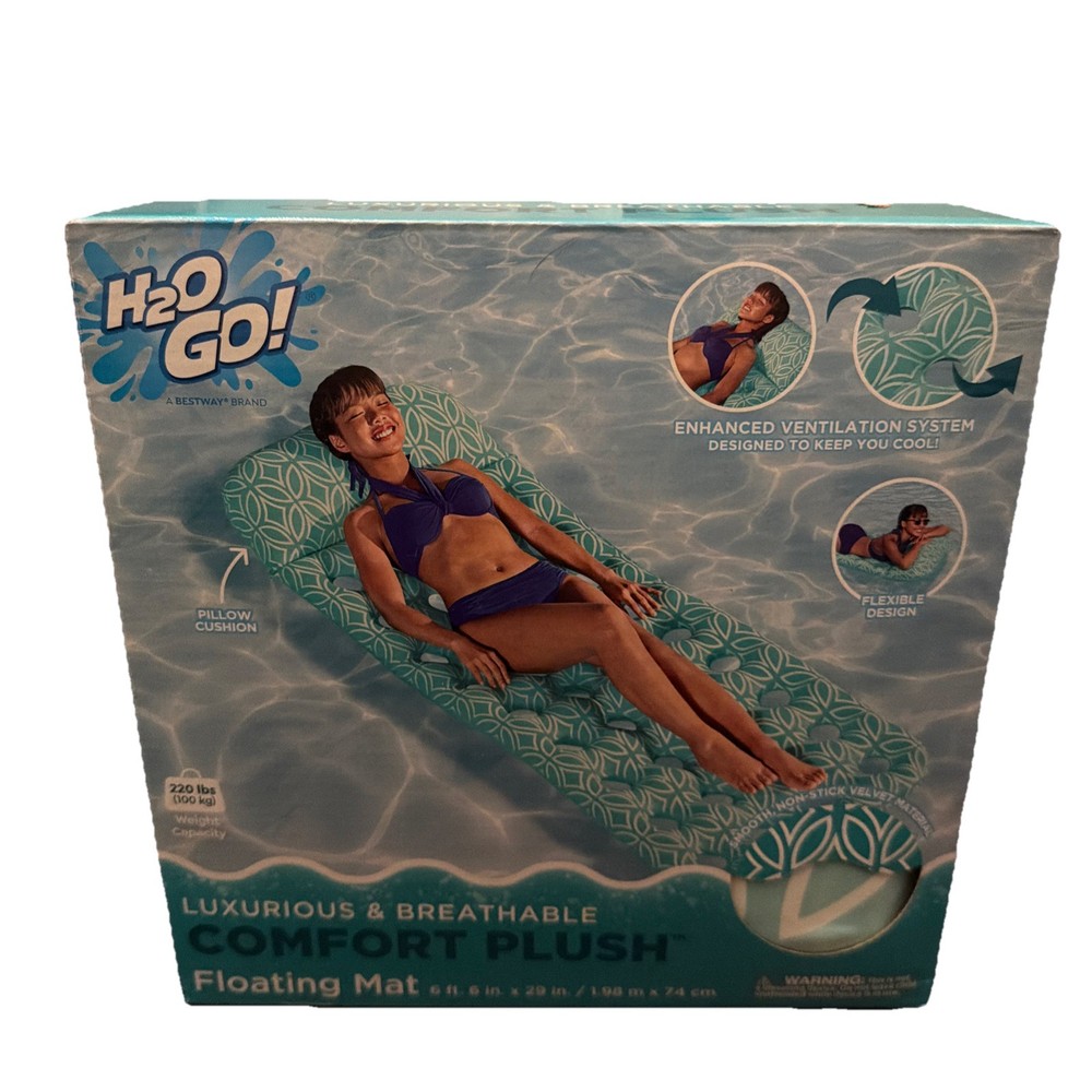 H2O Go! Comfort Plush Floating Pool Mat 6'6" x 29"- NEW
