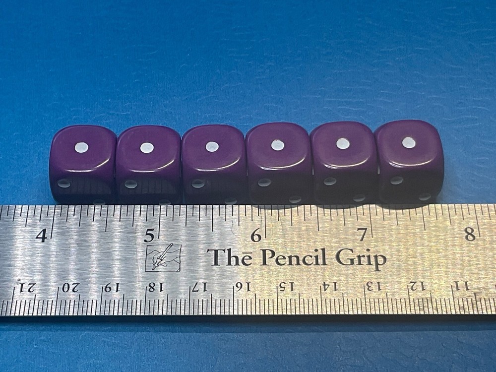 ——6——-PURPLE ROUNDED CORNER DICE ————P—6