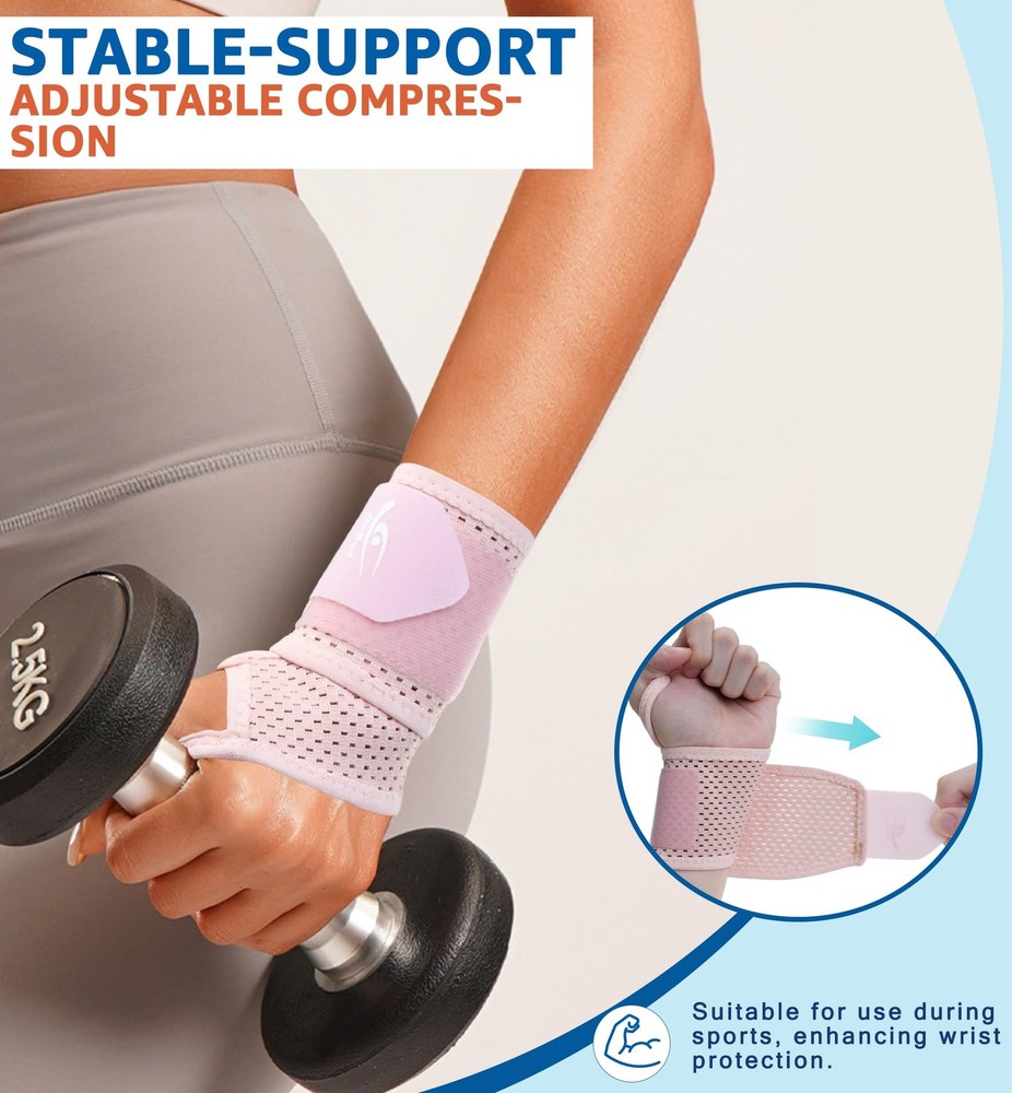 2-Pack Ultra-Thin Mesh Wrist Wraps - Breathable, Adjustable Wrist Support for...