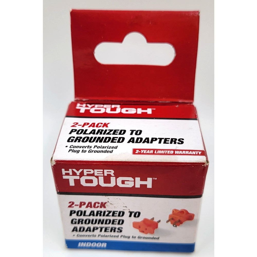 Hyper Tough Polarized Grounded Adapter, 2 Pack