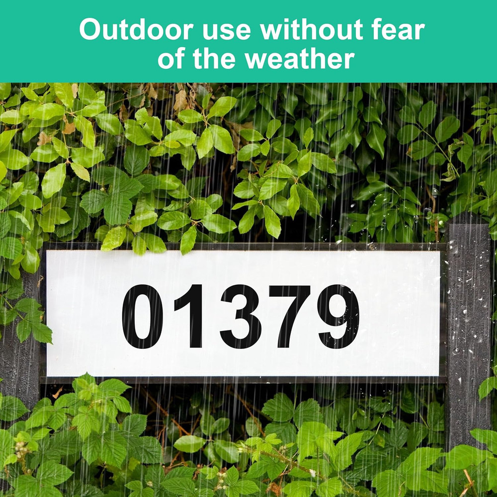 Reflective Mailbox Numbers, 4 Sets Large 0-9 Self Adhesive Number Stickers, Addr