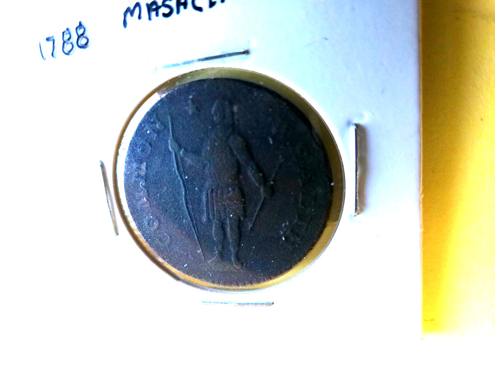 1788 Massachusetts large cent in nice condition