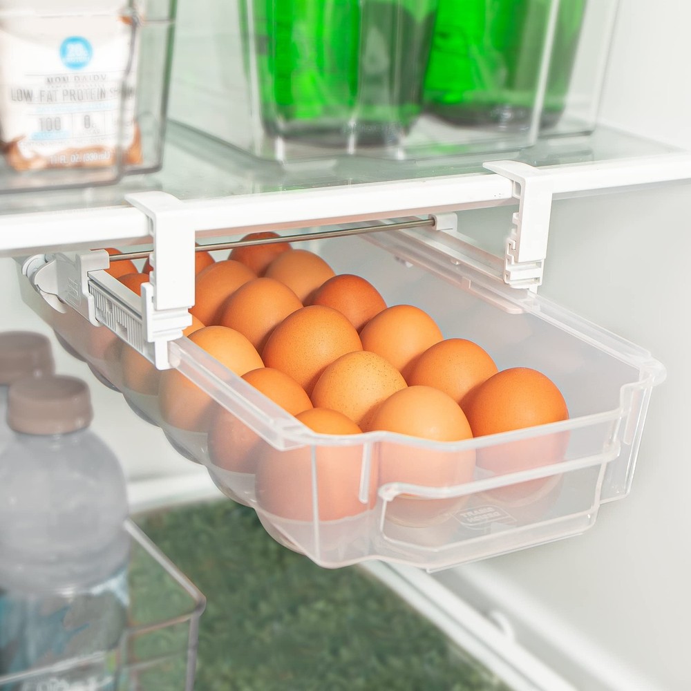 Design Adjustable Sliding Pull Out Egg Drawer - Holds 18 Eggs - BPA - Fridge ...