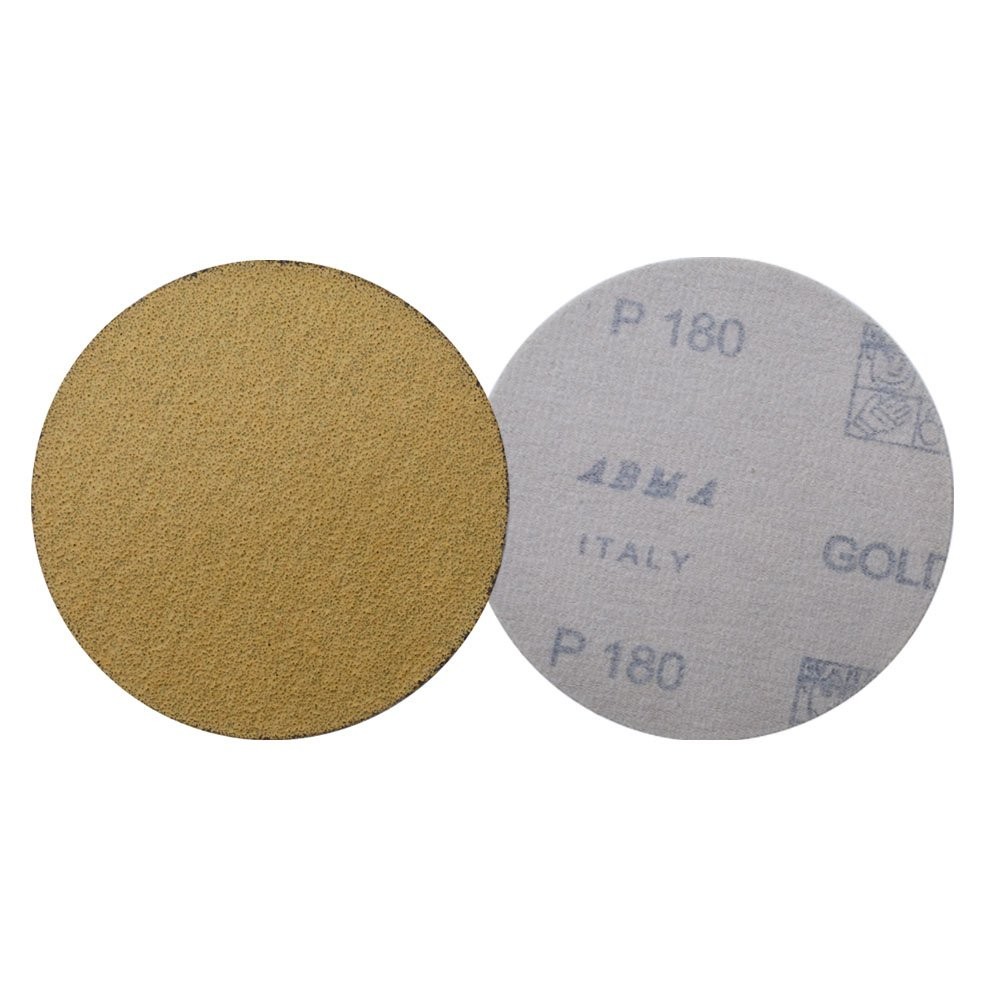 NO-Hole 100 Pcs 5" 180 Grit Hook Loop Pads Sanding Discs Flocking Disc