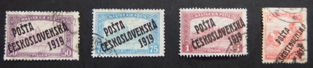Selection Stamps from 1919 Czechoslovakia overprints used