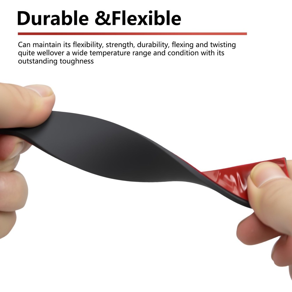 Adhesive Solid Rubber Strips - 1/2" Wide x 1/16" Thick x 180" Long, Black