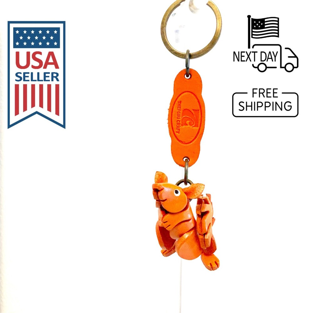 Squirrel Handmade Leather Keyring