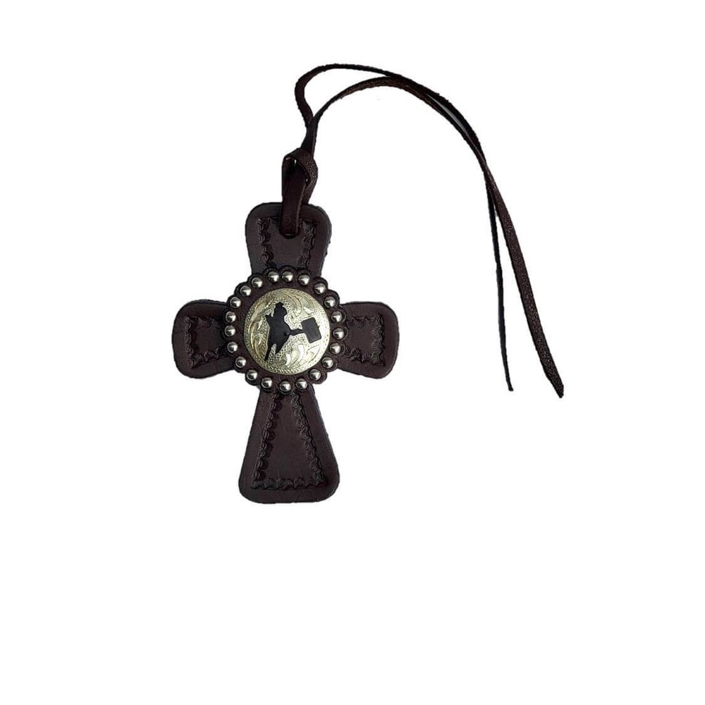 Medium Oil Leather Crosses with Tooling and different Conchos