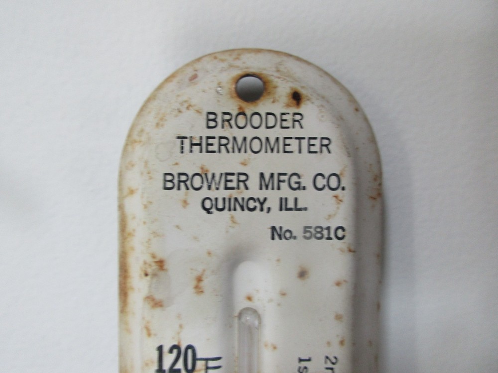 Vintage Metal Brower Brooder Thermometer Made In U.S.A