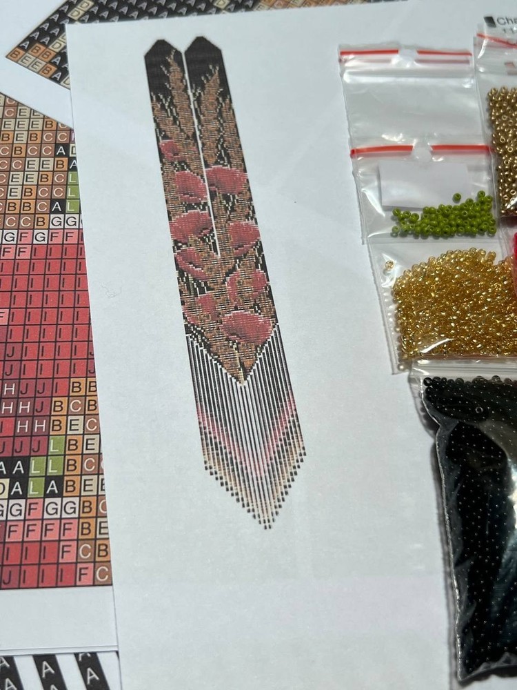 Kit for making a necklace gerdan. Beading Loom Pattern. #C31