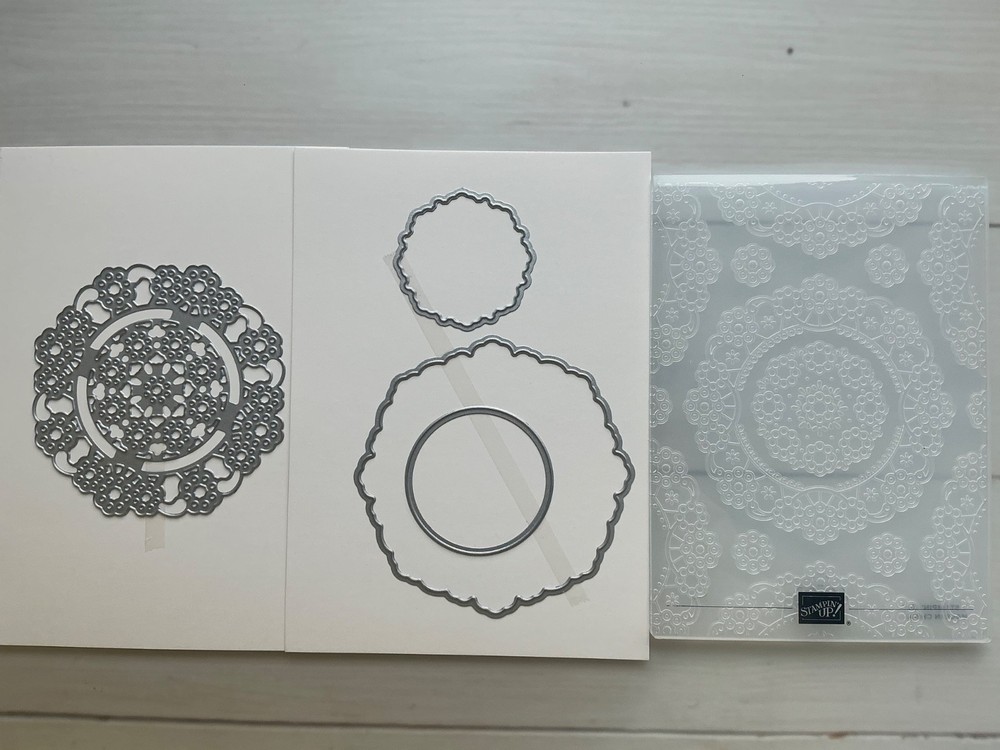 Stampin’ Up! “Delightful Doily” Embossing Folder & Die Bundle - Valentine’s Day