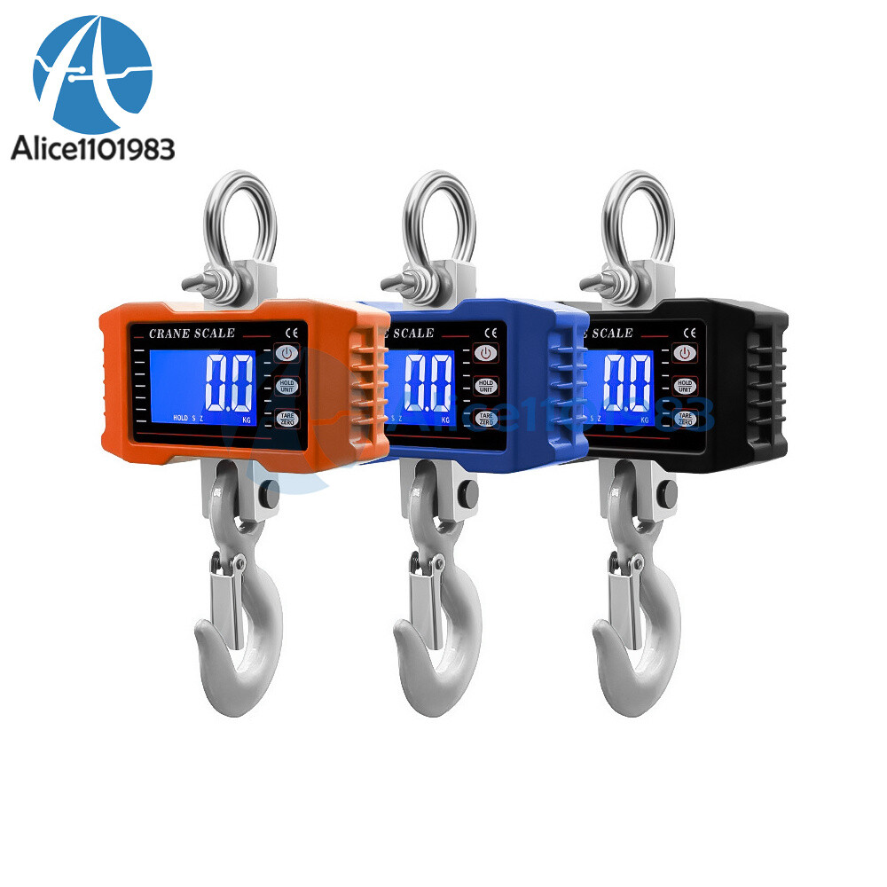 LCD Digital Crane Scale Heavy Duty Electronic Hook Hanging Scale 1000kg