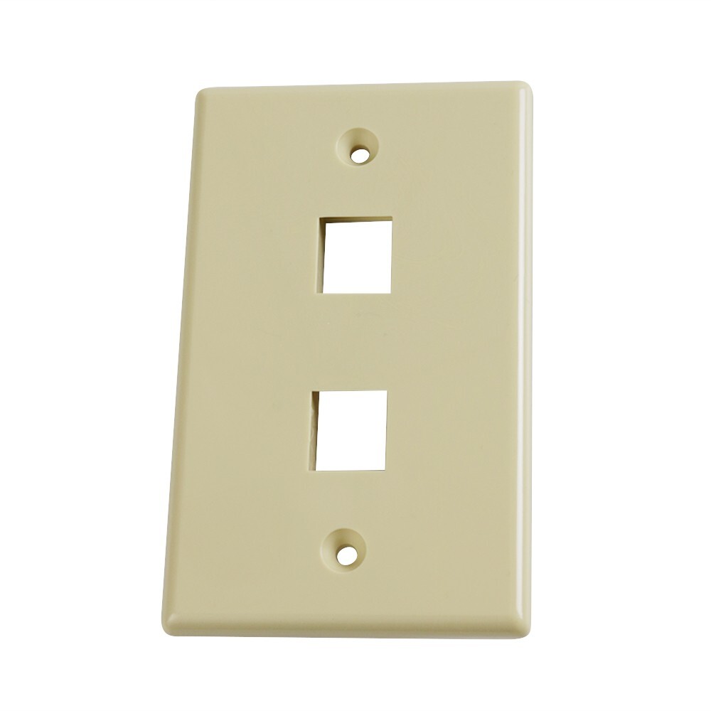 Construct Pro™ Single-Gang 2-Port Keystone Wall Plate (Ivory)