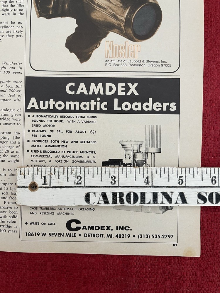 Vintage 1973 Print Ad Camdex Automatic Reloader Ammo Reloading Equipment