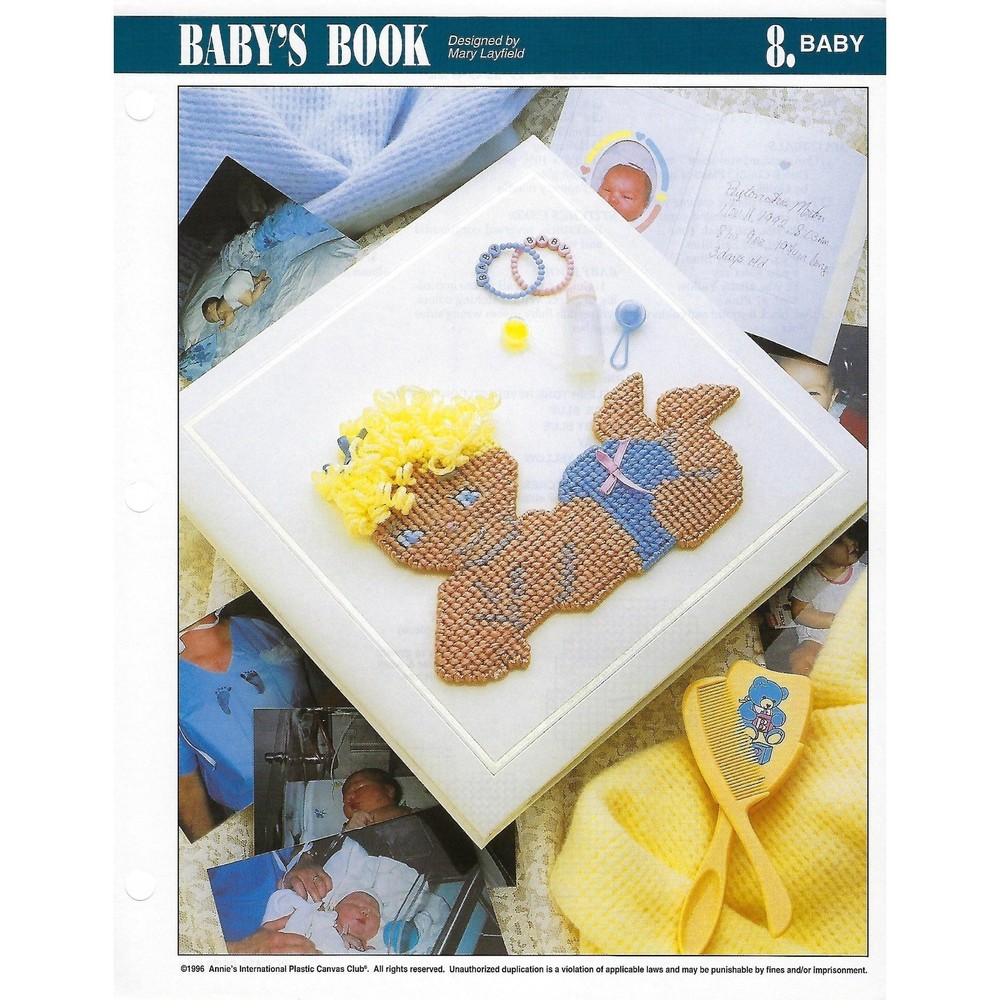 Baby's Book Plastic Canvas Pattern Annie's International Pattern Club