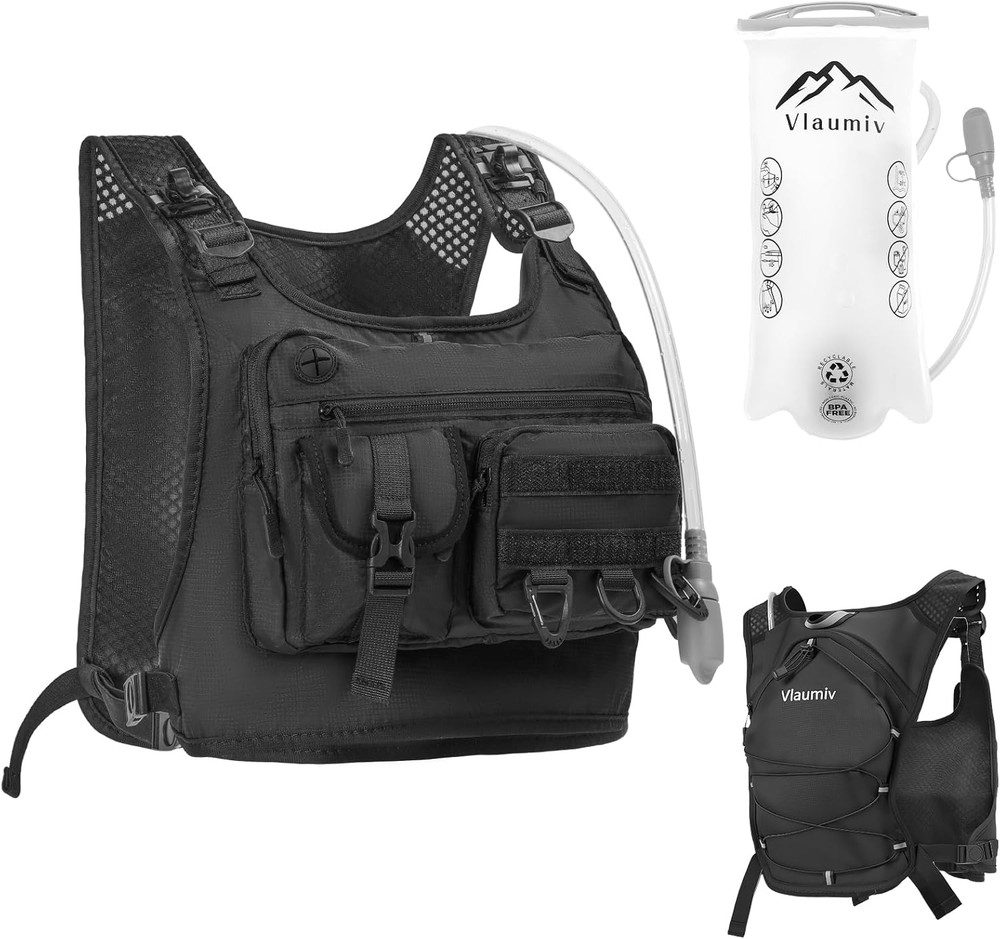 Running Vest with 2L Water Bladder, Hydration Backpack with Adjustable Straps, L