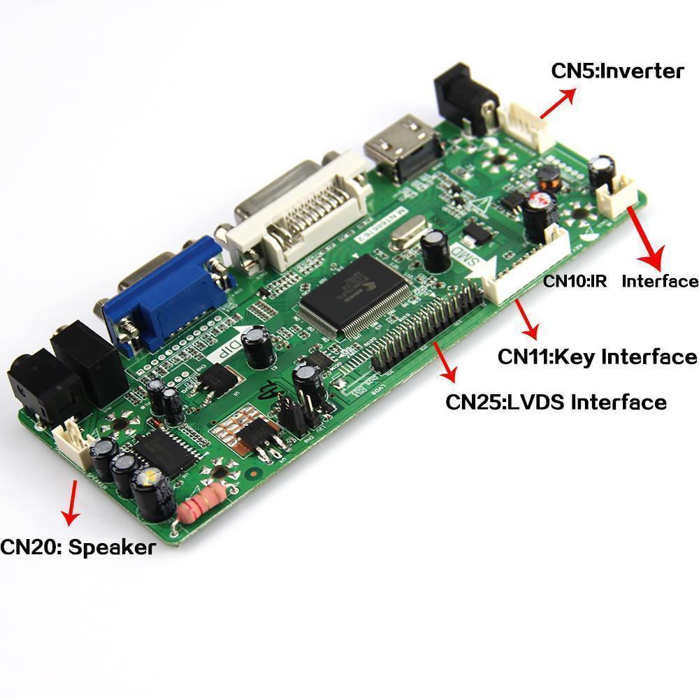 Lvds (HDMI+DVI+VGA) Controller Board Kit for LCD LED LTM215HT03 Panel monitor