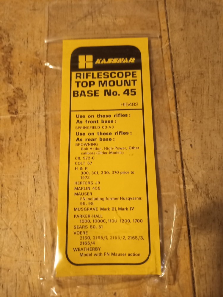(2) Kassnar #45 Rifle Top Mount Bases (See Description)