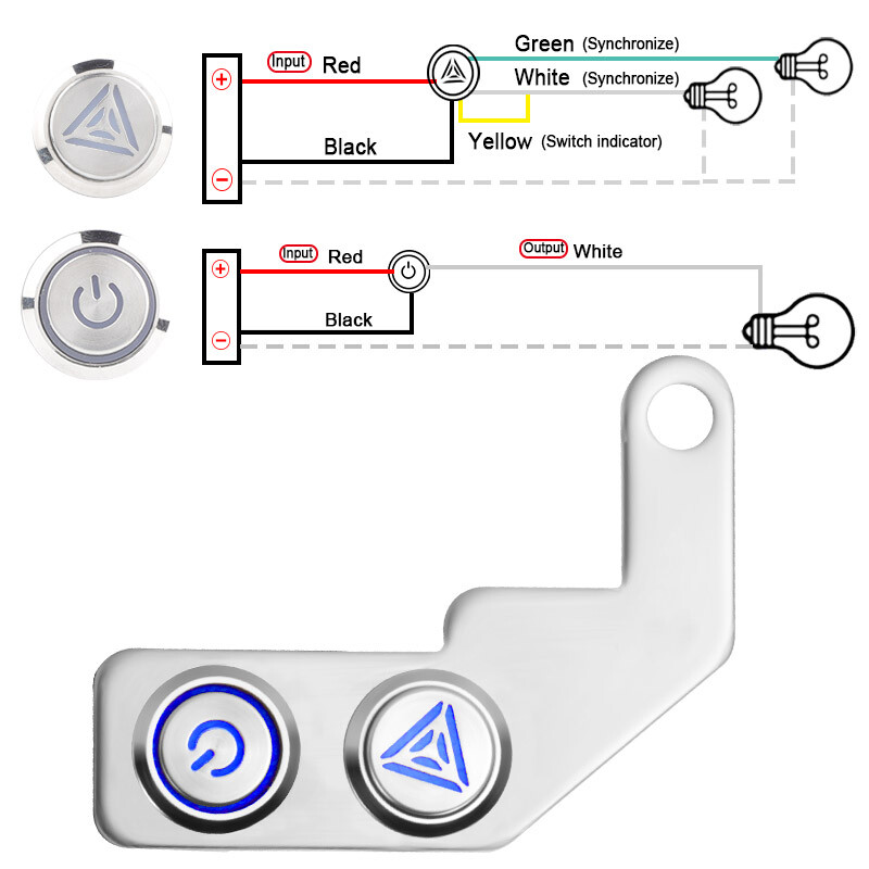 LED Motorcycle Switch ON/OFF Handlebar Push Dual Button 12V Headlight Fog Light