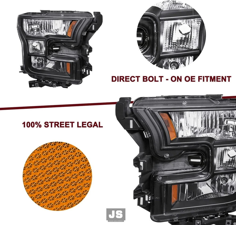 Headlight Assembly Replacement for 2015-2017 Ford F150 Headlamp Passenger & Driv