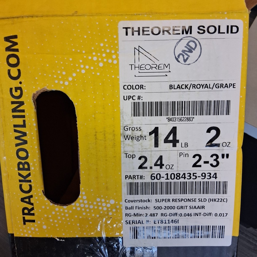 Track Theorem Solid Bowling Ball 14 lb NEW IN BOX! #146