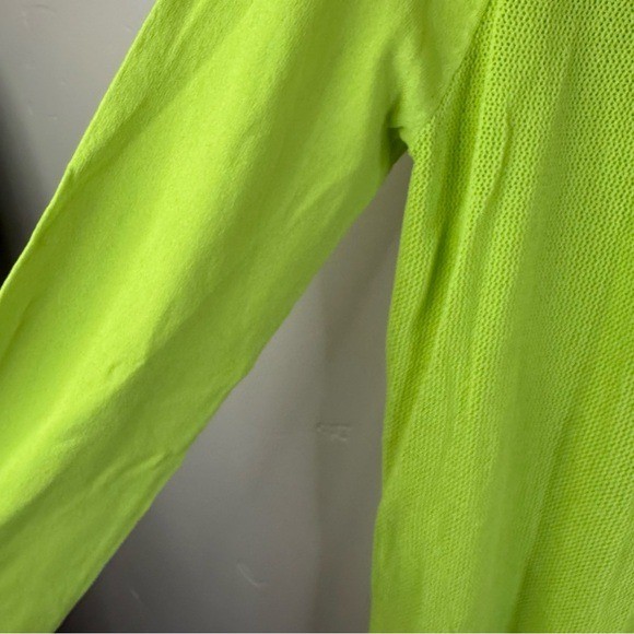 NWT Soft Surroundings Lime Green Chartreuse Sweater Crossover Front Oversized SM