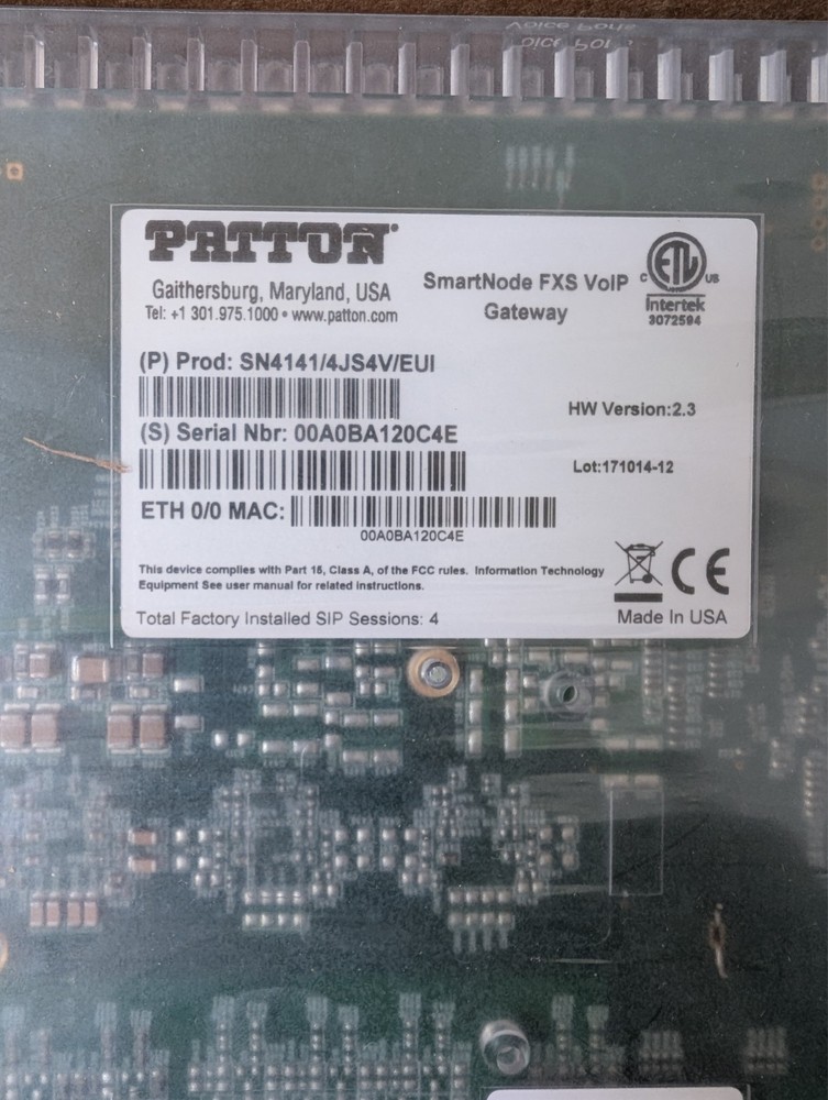 Patton SmartNode 4141 VoIP FXS Gateway SN4141/4JS4V/EUI- NEW!!