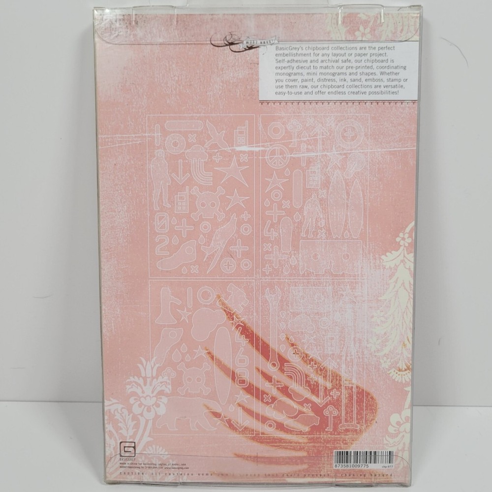 Basic Grey 26 Undressed Chipboard Obscure Skull Crossbones Star Shoe Scrapbook