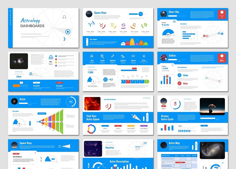 Astrology dashboards Google Slides Template
