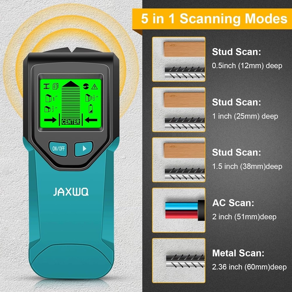 Stud Finder Tool Plastic 5 in 1 LCD Display Accurate Scanner for Home Improve...