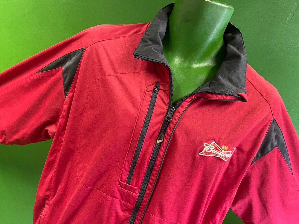 Budweiser Antigua Red Full-Zip Jacket Men's Large