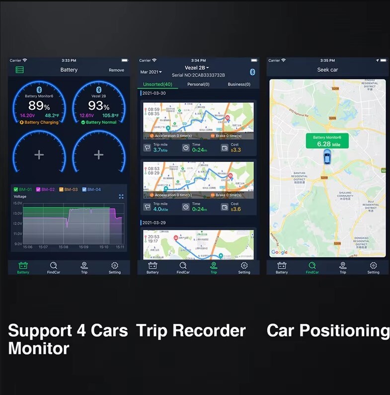 Wireless Battery Tester Load Analyzer 12V Cranking Charging Test For IOS Android