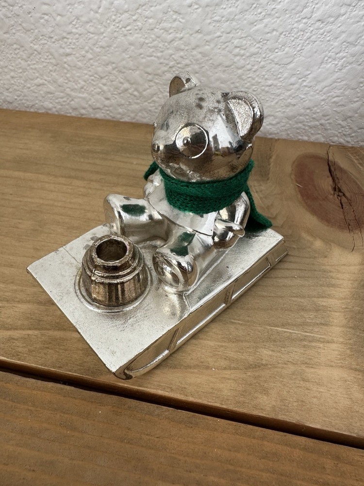 Wm. A. Rogers Silverplate Panda Light Candle Holder, original box.