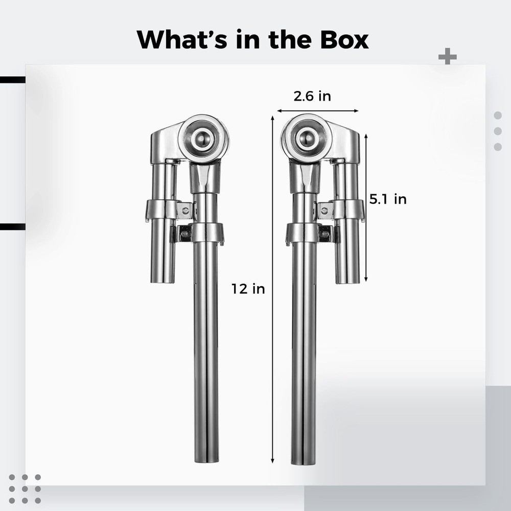 2 PCS Tom Drum Brackets, Tom Mount Holder Arm, Adjustable Tom Mounting Holder...
