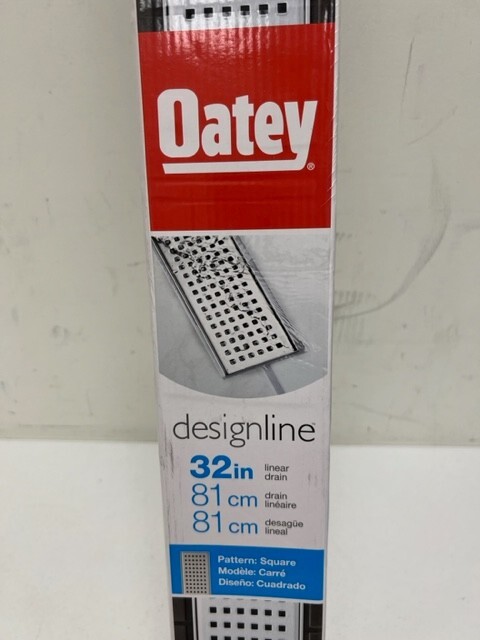 Designline 32 in. Stainless Steel Linear Shower Drain Square Grate