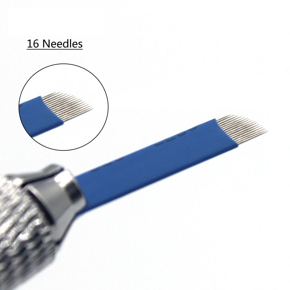 Microblading Permanent Makeup Eyebrow Tattoo 3D Embroidery Blade 16 Pins Needles
