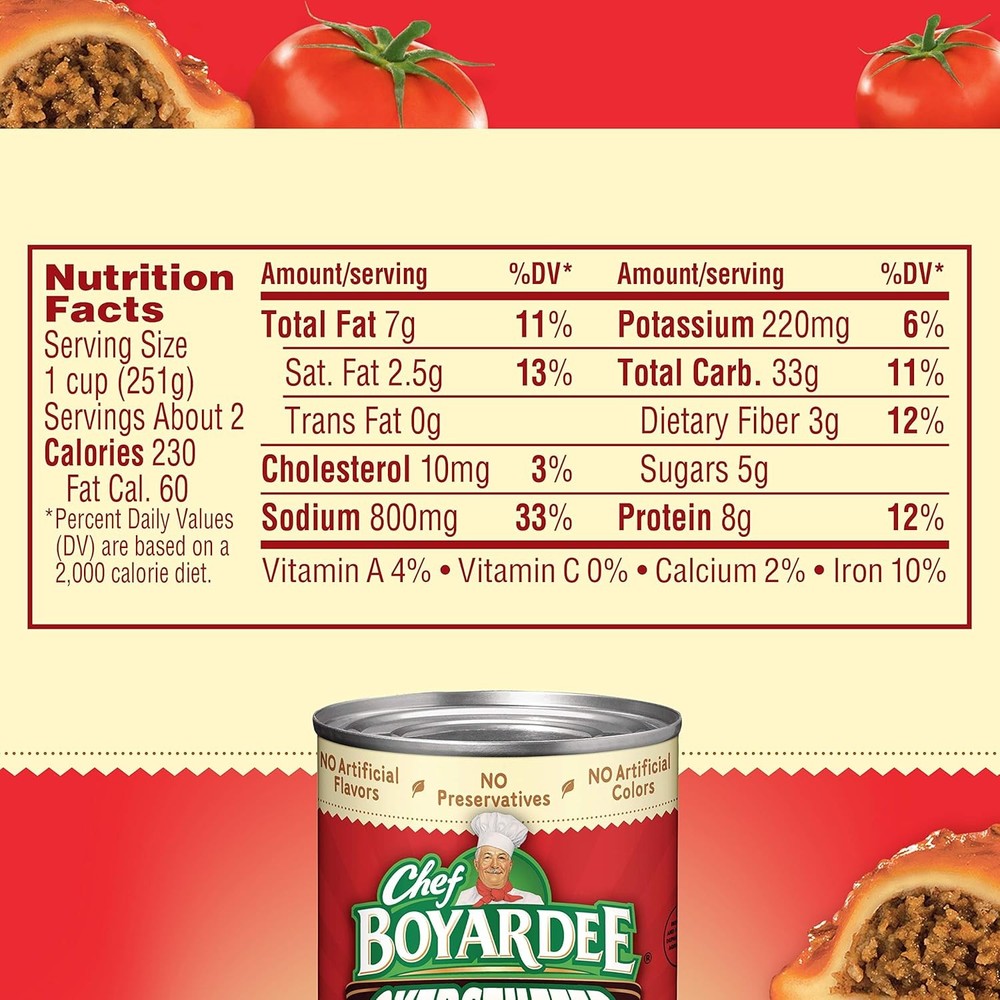 Chef Boyardee Overstuffed Beef Ravioli, 15 Oz Can