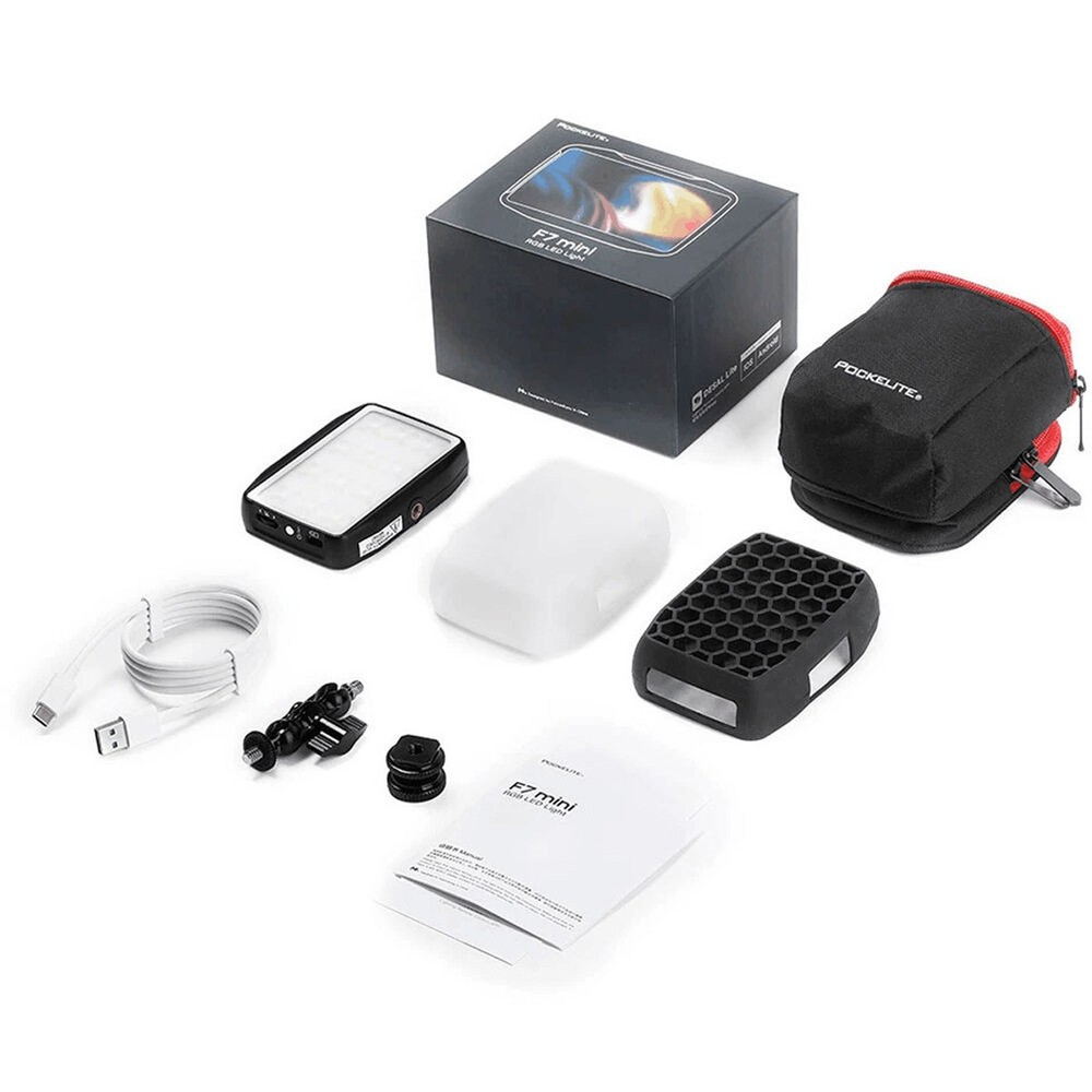 Falconeyes PockeLite F7 mini RGB & Variable Color LED Light with Diffuser & Grid
