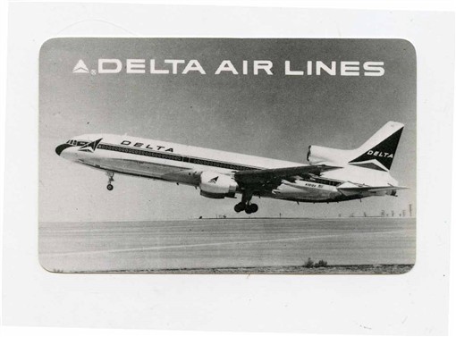 Delta Airlines 1988 Plastic Pocket Calendar Lockheed 1011