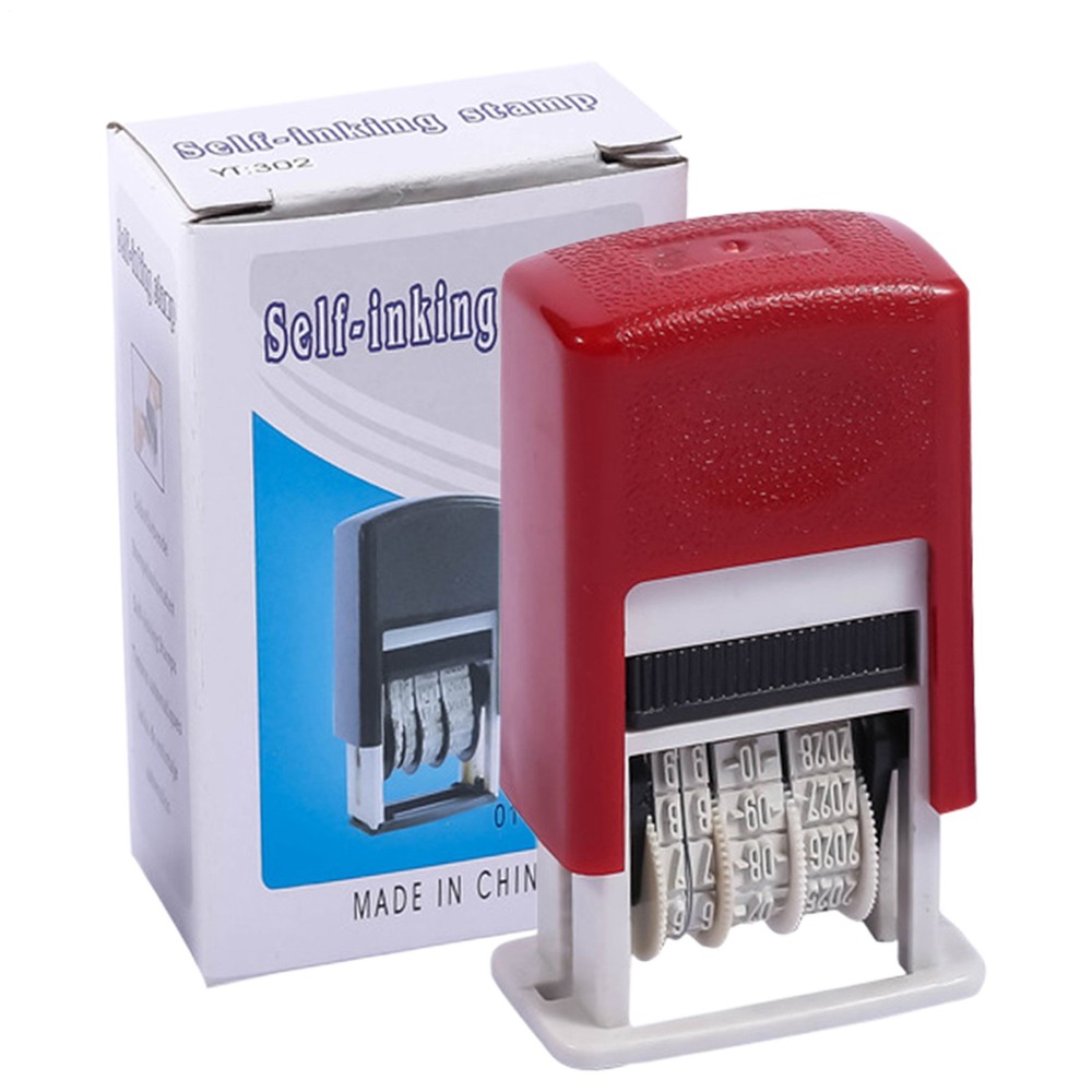 Handle Rubber Stamper Line Dater Adjustable Rubber Date Stamper for Office