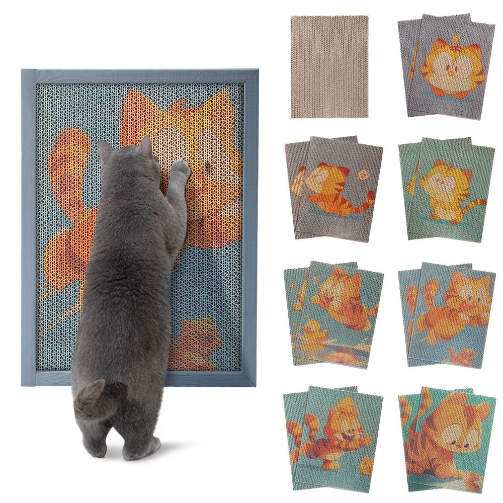 15 PCS Replaceable Corrugated Cardboard Wall Cat  Scratching Board Colorful